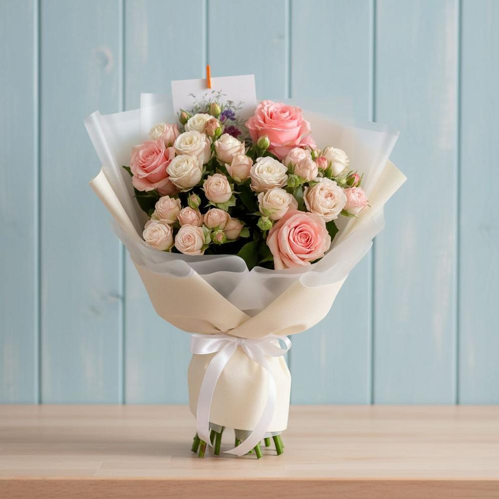 Букет цветов из: Розы в Бородинское поле