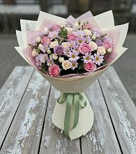 Букет цветов из:  Розы и Хризантемы в Бородинское поле