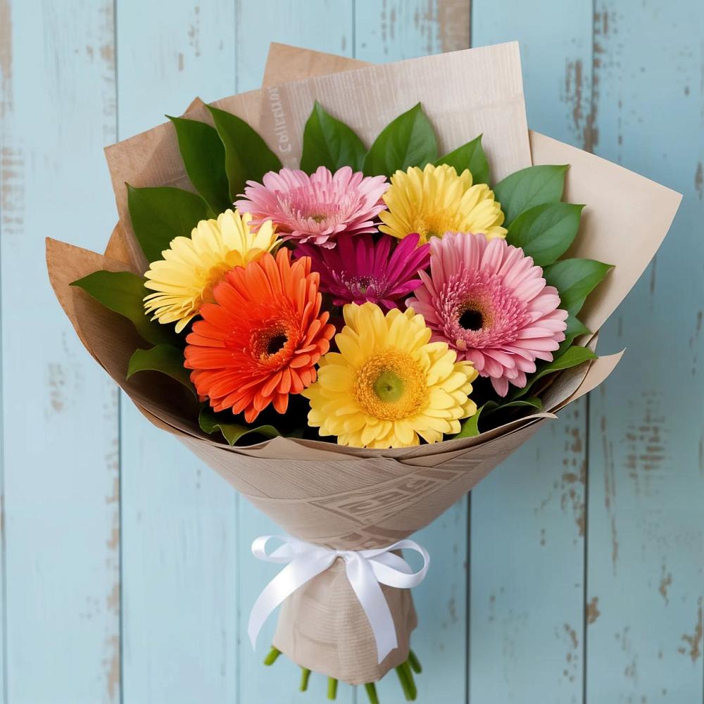 Букет цветов из: Герберы в Бородинское поле