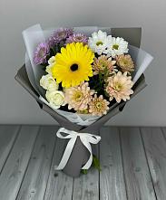 Букет цветов из:  Розы, Герберы и Хризантемы #REPLACE_PRED# Бородинское поле