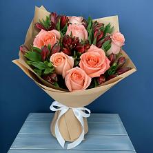 Букет цветов из:  Розы и Альстромерии в Бородинское поле