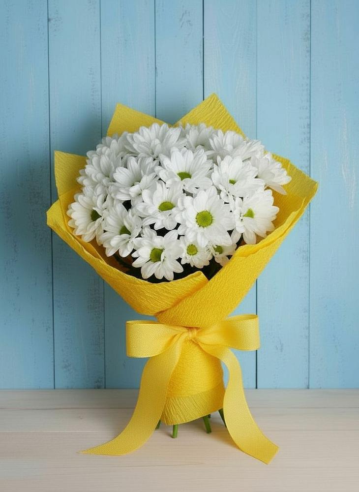 Букет цветов из: Хризантемы в Бородинское поле