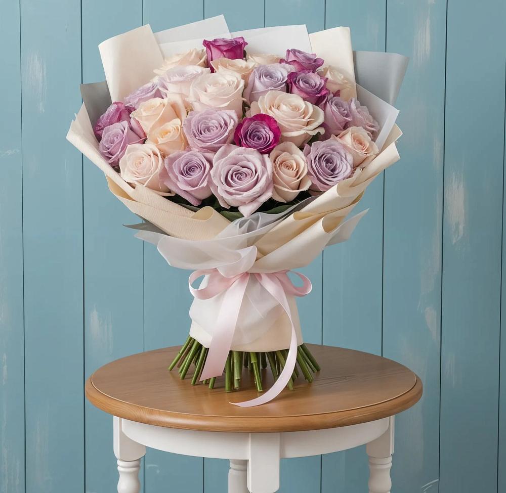 Букет цветов из: Розы в Бородинское поле