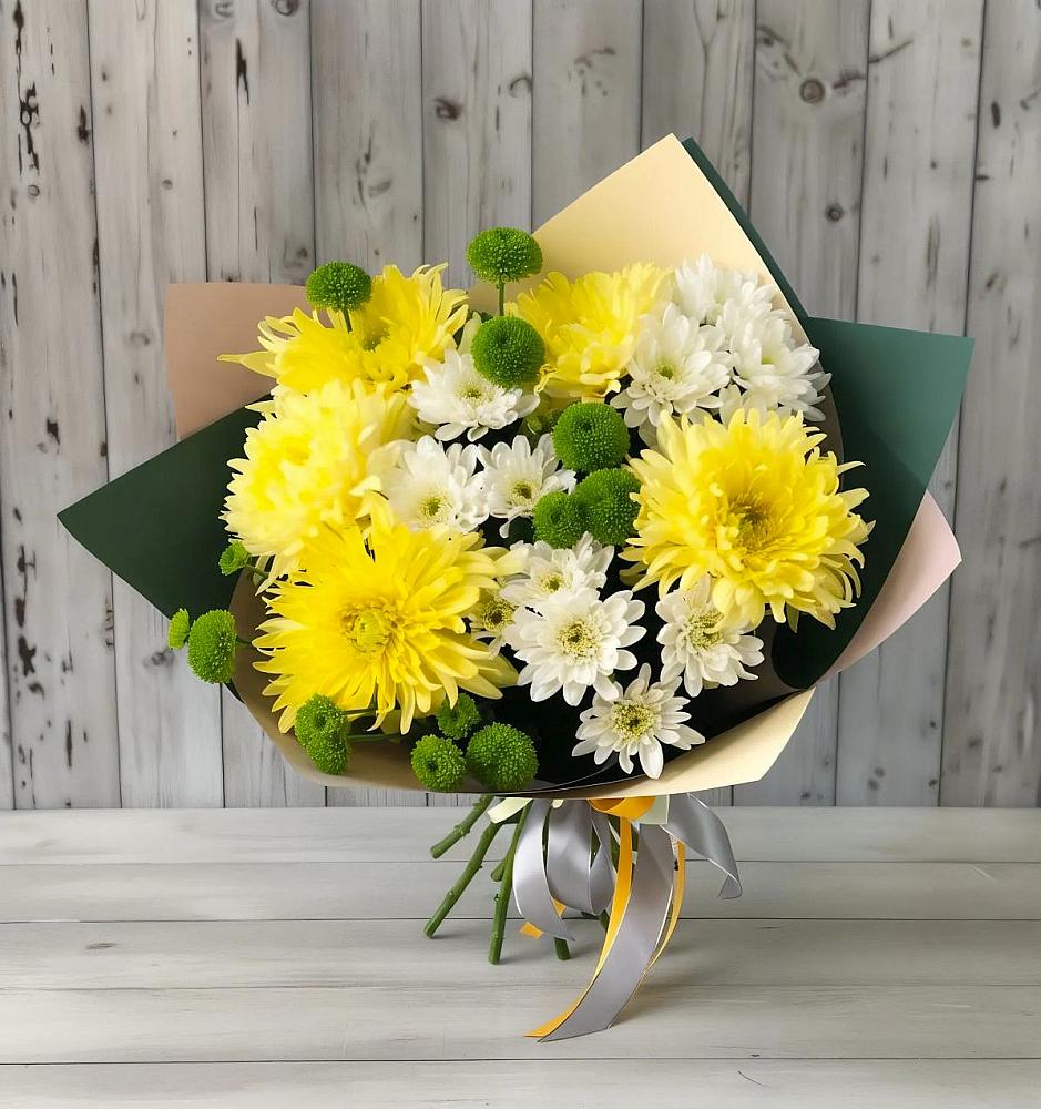 Букет цветов из: Хризантемы в Бородинское поле