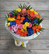 Букет цветов из:  Розы и Хризантемы в Бородинское поле