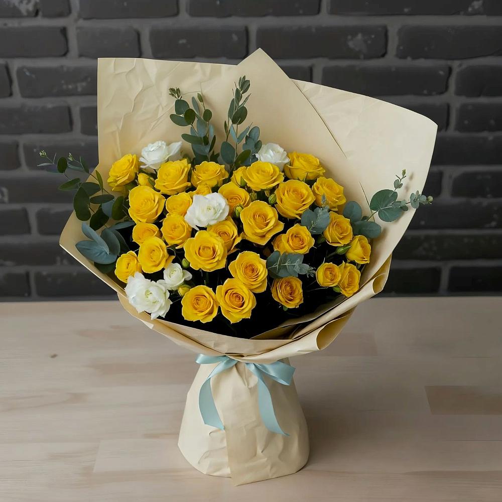 Букет цветов из: Розы в Бородинское поле