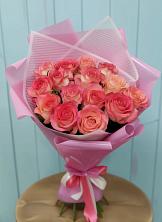 Букет 15 Розовых роз Равель в Бородинское поле