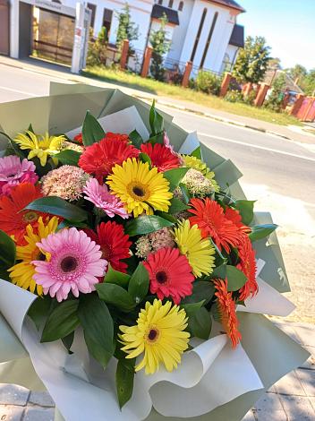 Букет цветов из: Герберы в Бородинское поле